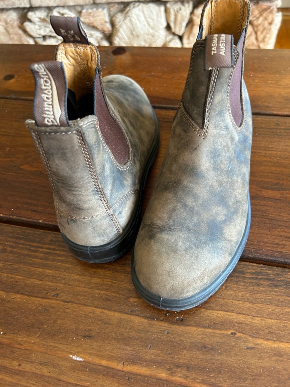 Men's Brown Chelsea distressed leather boots men’s size 9 US - Picture 4 of 16